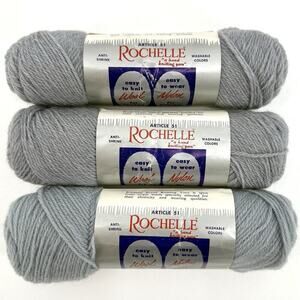 VTG Rochelle USA 3 Skeins 3-Ply Fingering Yarn Wool/Nylon Blend 2 Colors /Grays
